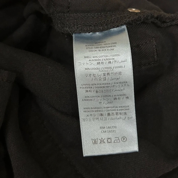 Re/Done 70s Stove Pipe Ultra High Rise Wide Leg Jeans Black Denim Size 24 $298 - Picture 8 of 13